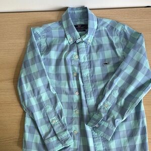 Vineyard Vines Blue and Green Casual Button Down Shirt